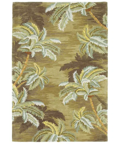 Kas Sparta Palm Trees 3102 Moss 5'6" Round Area Rug