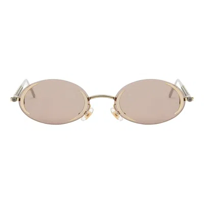 Kasa Lin Women's Gold / Brown / Silver Desi Sunglasses Gold