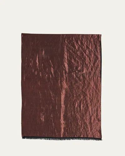 Kashmir Loom Dorukha Metallic Cashmere Wrap In Copper Black