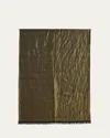 Kashmir Loom Dorukha Metallic Cashmere Wrap In Gold Black