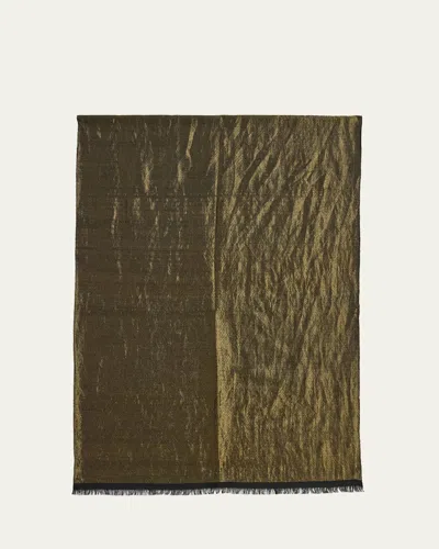 Kashmir Loom Dorukha Metallic Cashmere Wrap In Gold Black