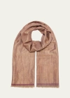 Kashmir Loom Dorukha Metallic Cashmere Wrap In Grape Gold