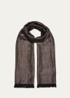 Kashmir Loom Dorukha Metallic Cashmere Wrap In Rose Gold Black