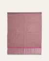 Kashmir Loom Stria Diamond Weave Cashmere Stole In Stria Cyclamen Bluebell Silver