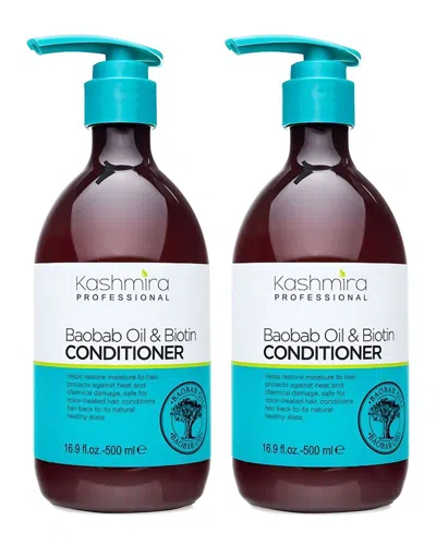 Kashmira Professional Unisex 16.9oz Baobab Oil & Biotin Professional Smoothing Conditioner 2 Pack In Brown