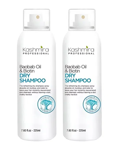 Kashmira Professional Unisex 7.6oz Baobab Oil & Biotin Professional Refreshing Dry Shampoo 2 Pack In White