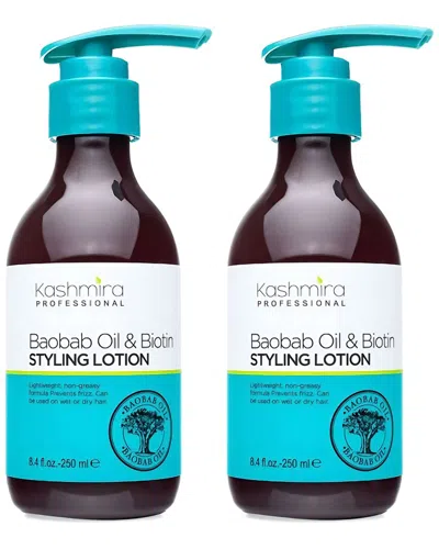 Kashmira Professional Unisex 8.4oz Baobab Oil & Biotin Professional Hydrating Styling Lotion 2 Pack In Brown
