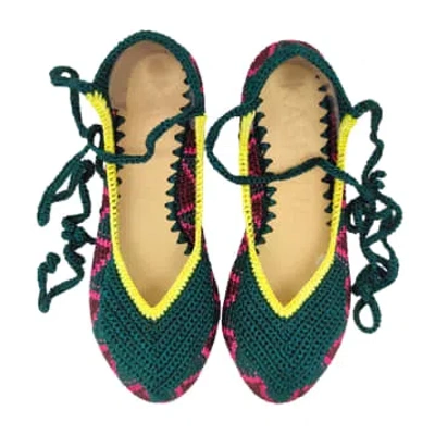 Kashura Ballerina Shoes High Waterline Woman In Green