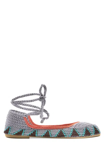 Kashura Crochet Ballerina Flats In Multi