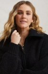 Kashwere Apparel Cozy Full Zip Jacket In Black Dark Grey Heathered