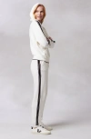 Kashwere Apparel Track Hoodie In Creme/black Stripe