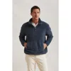 Kashwere Apparel Unisex 1/2 Zip Pullover Sweater In Vintage Blue