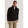 Kashwere Apparel Unisex 1/2 Zip Pullover Sweater In Black
