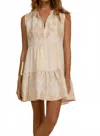 Kasia Leo Mini Dress In Ecru/ Gold In Multi