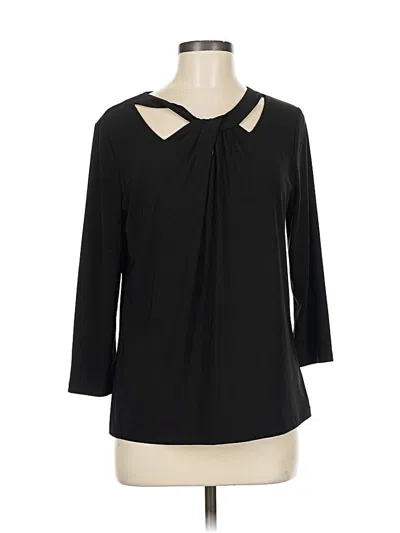 Pre-owned Kasper 3/4 Sleeve Blouse In Black