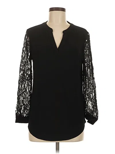 Pre-owned Kasper 3/4 Sleeve Blouse In Black