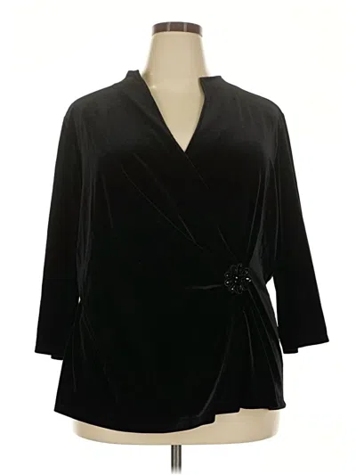 Pre-owned Kasper 3/4 Sleeve Blouse In Black