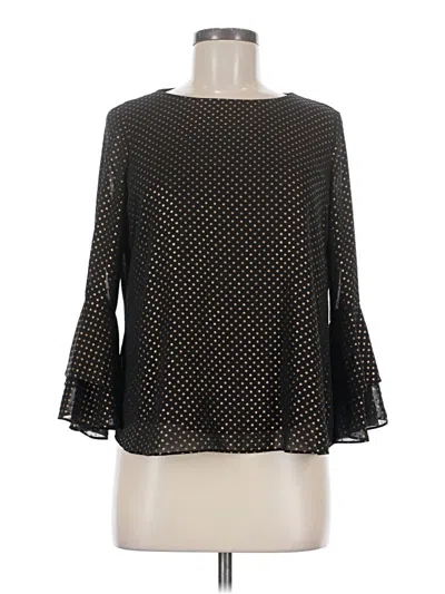 Pre-owned Kasper 3/4 Sleeve Blouse In Black