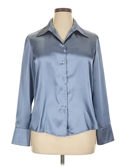 Pre-owned Kasper 3/4 Sleeve Blouse In Blue
