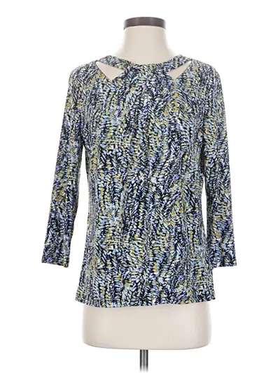 Pre-owned Kasper 3/4 Sleeve Blouse In Blue
