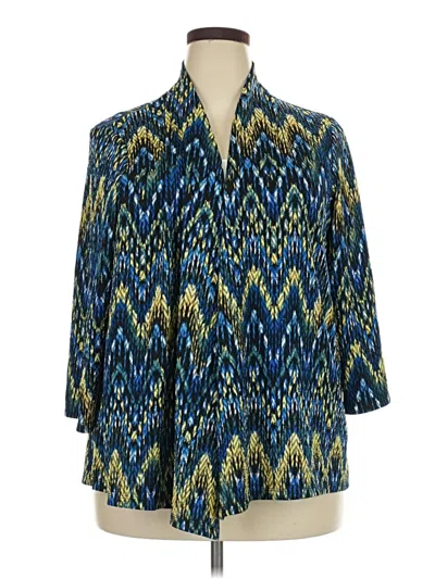Pre-owned Kasper 3/4 Sleeve Blouse In Blue