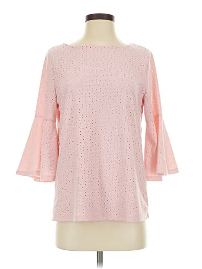 Pre-owned Kasper 3/4 Sleeve Blouse In Pink