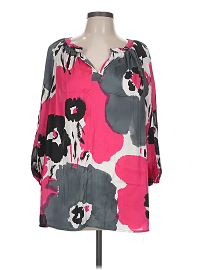 Pre-owned Kasper 3/4 Sleeve Blouse In Pink