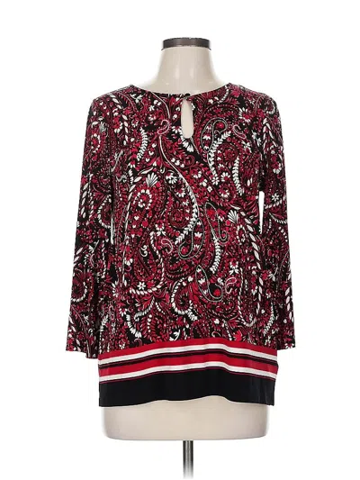 Pre-owned Kasper 3/4 Sleeve Blouse In Red