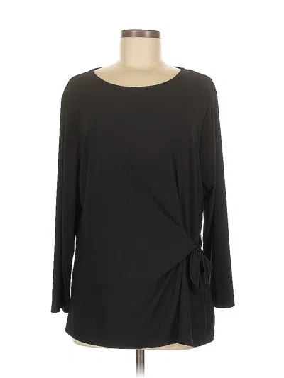 Pre-owned Kasper 3/4 Sleeve Top Black Boatneck Tops