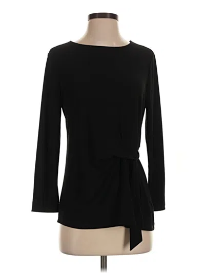 Pre-owned Kasper 3/4 Sleeve Top Black Boatneck Tops