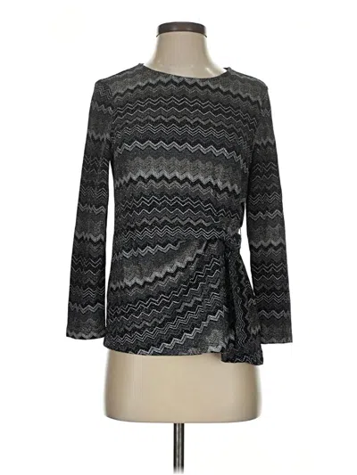 Pre-owned Kasper 3/4 Sleeve Top Gray Boatneck Tops