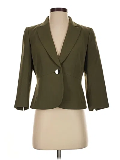 Pre-owned Kasper 3/4 Sleeve Top Green Open Neckline Tops