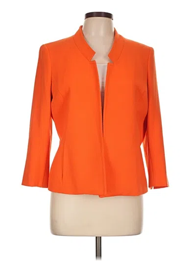 Pre-owned Kasper 3/4 Sleeve Top Orange Open Neckline Tops