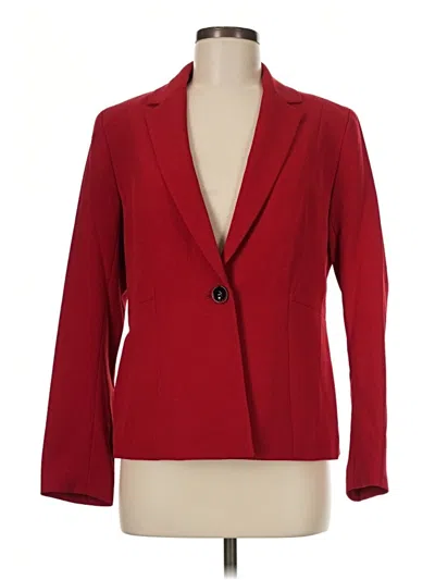 Pre-owned Kasper 3/4 Sleeve Top Red Open Neckline Tops