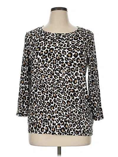 Pre-owned Kasper 3/4 Sleeve T-shirt In Brown