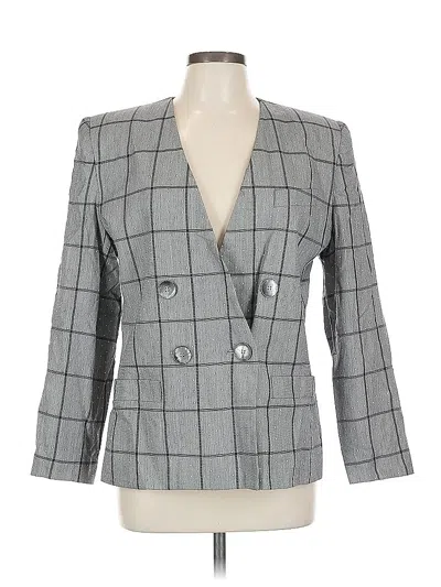 Pre-owned Kasper A.s.l. 3/4 Sleeve Top Gray Square Neckline Tops