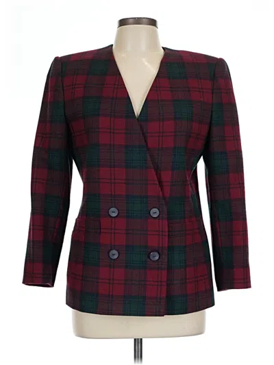 Pre-owned Kasper A.s.l. Blazer Jacket In Burgundy
