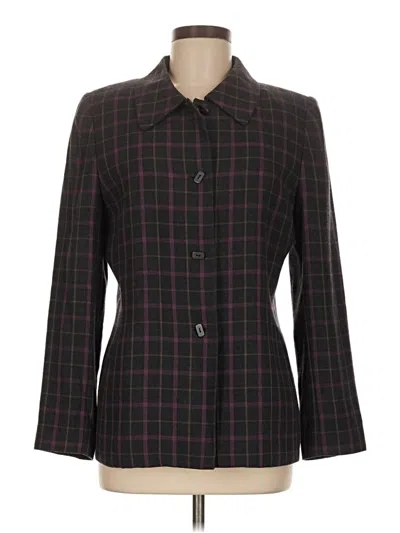 Pre-owned Kasper A.s.l. Blazer Jacket In Burgundy