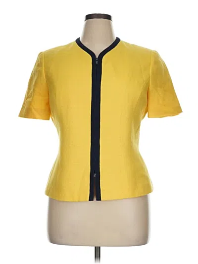 Pre-owned Kasper A.s.l. Cardigan Sweater In Yellow