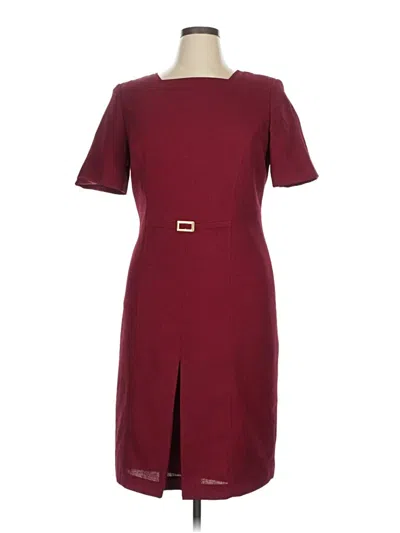 Pre-owned Kasper A.s.l. Casual Dress In Burgundy