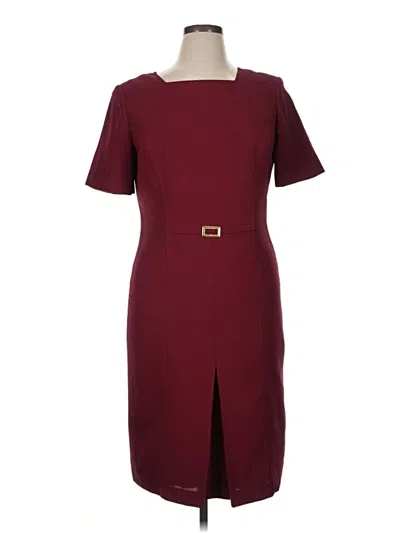 Pre-owned Kasper A.s.l. Casual Dress In Burgundy