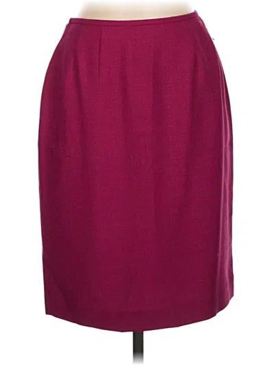 Pre-owned Kasper A.s.l. Formal Skirt In Burgundy