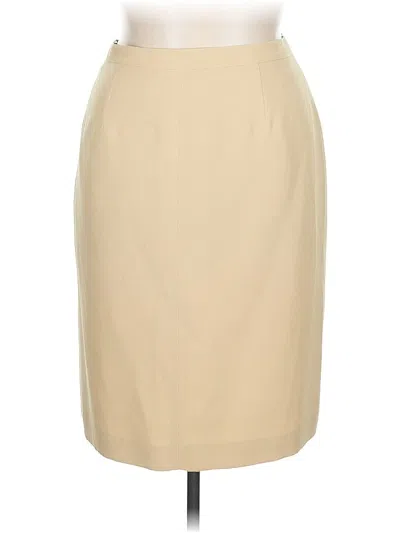 Pre-owned Kasper A.s.l. Formal Skirt In Tan