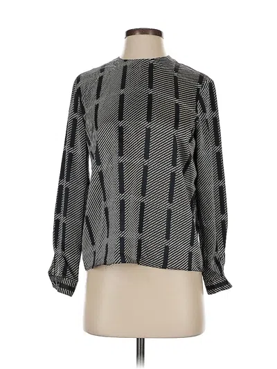 Pre-owned Kasper A.s.l. Long Sleeve Blouse In Gray