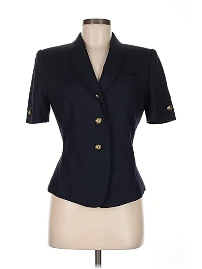 Pre-owned Kasper A.s.l. Short Sleeve Blouse In Black