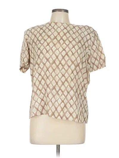 Pre-owned Kasper A.s.l. Short Sleeve Blouse In Ivory