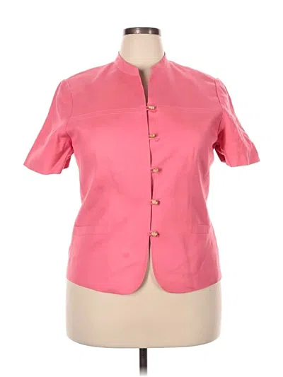 Pre-owned Kasper A.s.l. Short Sleeve Blouse In Pink