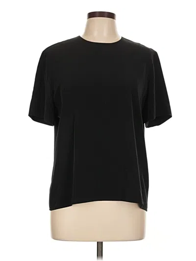 Pre-owned Kasper A.s.l. Short Sleeve Top Black Crew Neck Tops