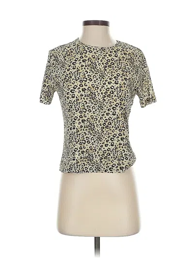 Pre-owned Kasper A.s.l. Short Sleeve Turtleneck In Gold