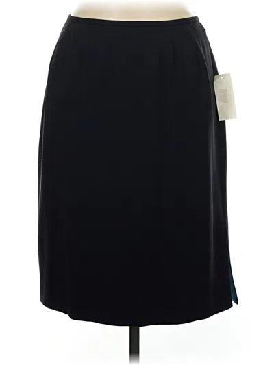 Pre-owned Kasper A.s.l. Silk Skirt In Black